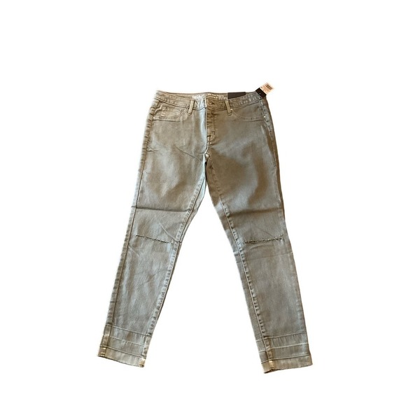 Mossimo Editor Jegging Women's 10 Green Denim Stretch Mid-Rise 5-Pockets Zip Fly - Picture 1 of 5